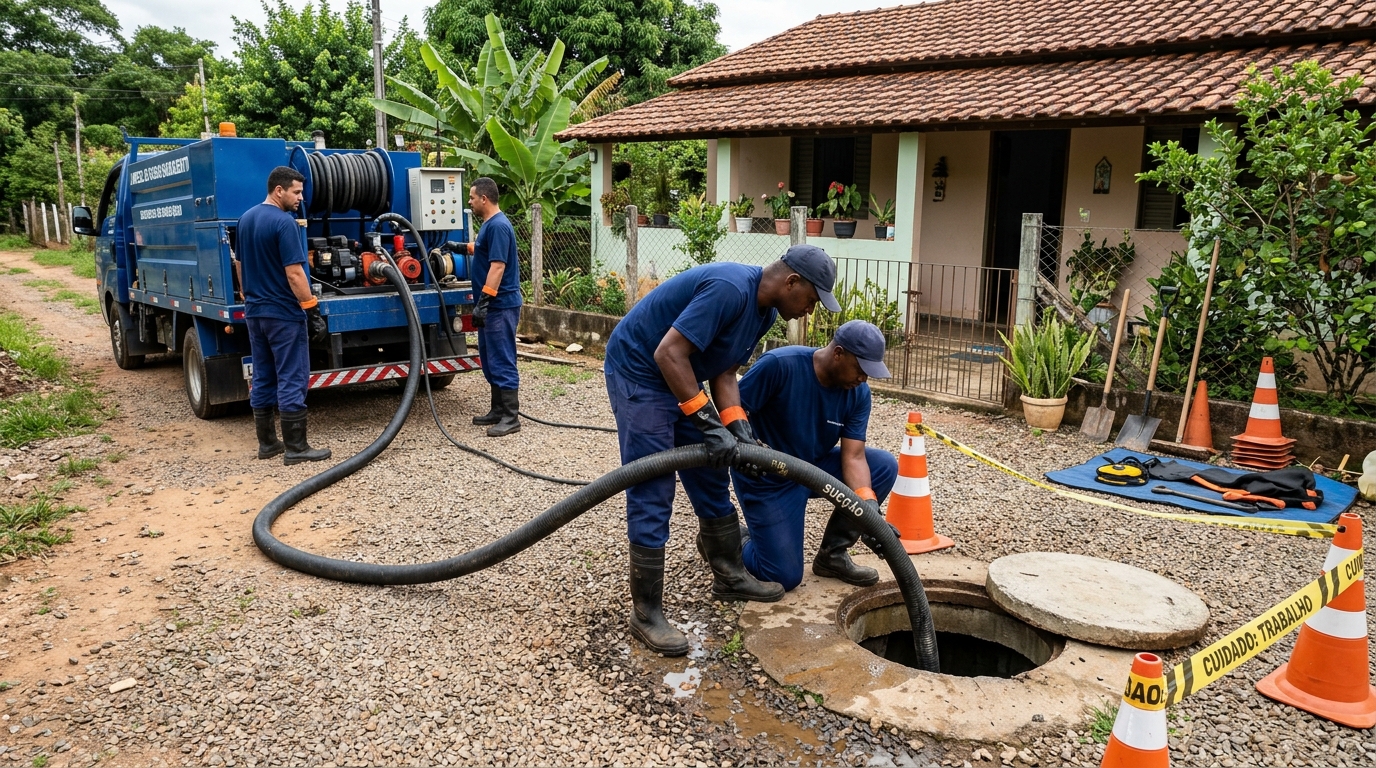Equipe de desentupimento de fossa em Caxias do Sul-RS